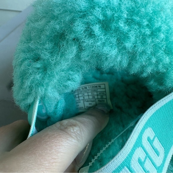 UGG Oh Fluffita Sherpa Platform Sandals Inside Outside Tiffany Blue Size 8 Women - Picture 7 of 9